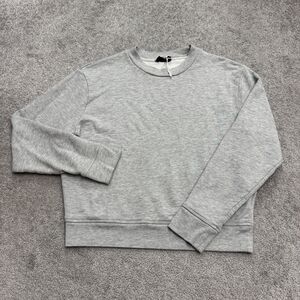 Monoprix Pullover Sweatshirt Womens Medium Gray Crew Neck Cotton Blend Casual
